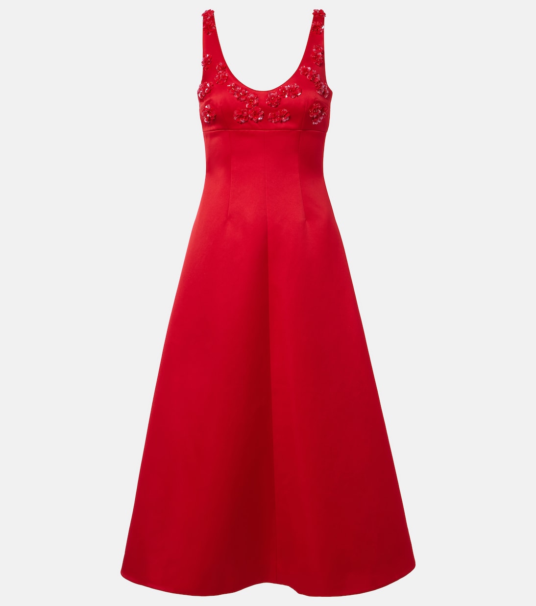 Robe midi Abella en satin à ornements | Emilia Wickstead