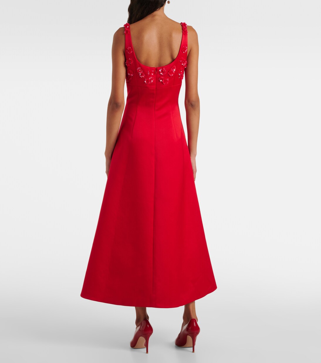 Robe midi Abella en satin à ornements | Emilia Wickstead