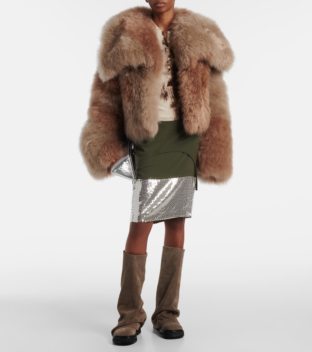 Bedruckter Polopullover aus Kaschmir und Seide | The Attico