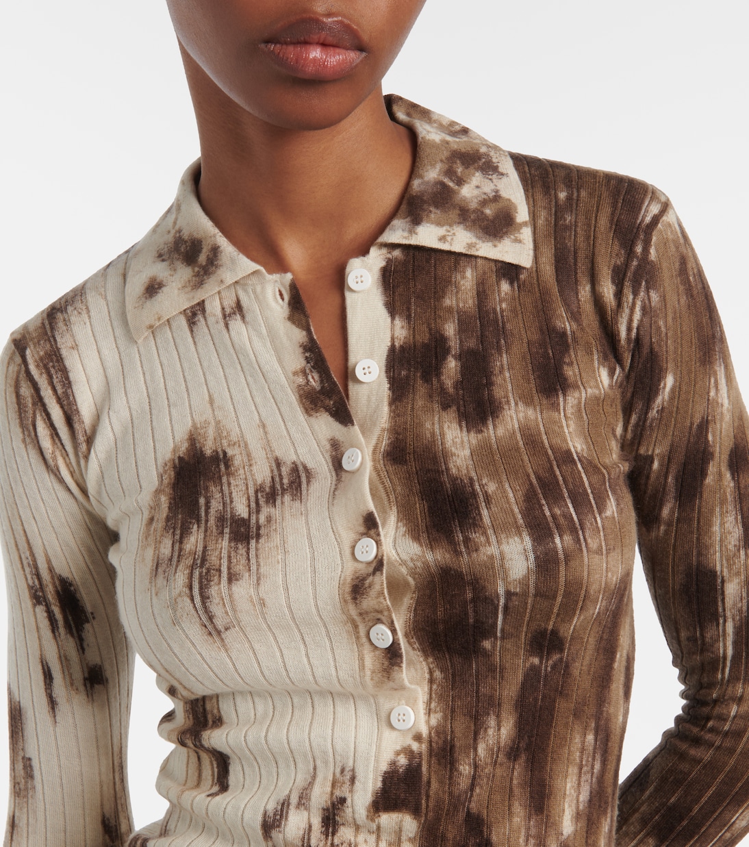 Bedruckter Polopullover aus Kaschmir und Seide | The Attico