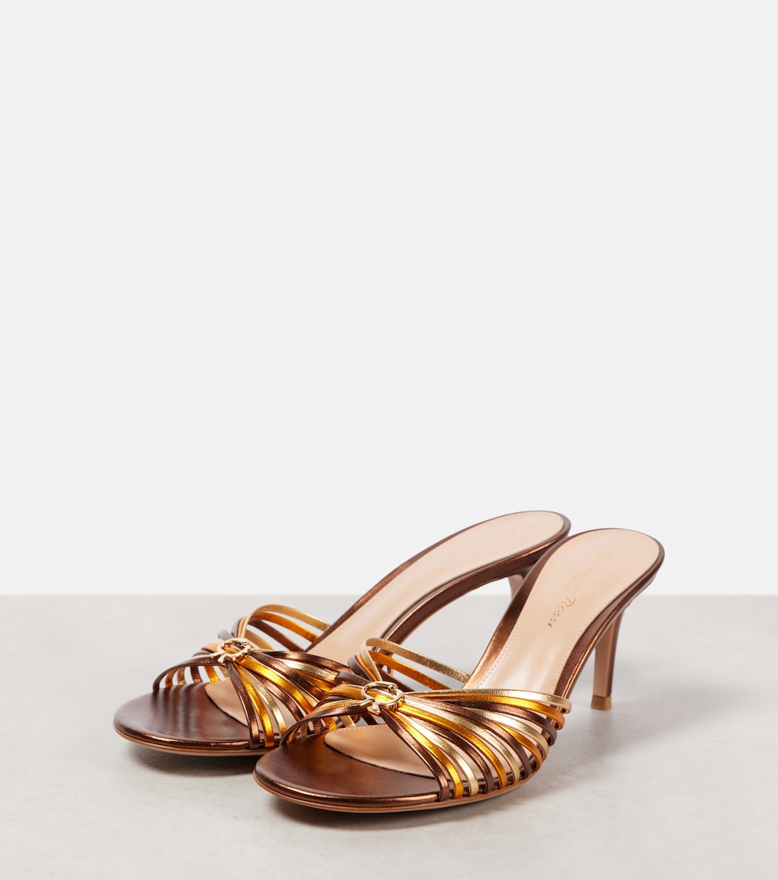 Sandalen Vyna 70 aus Metallic-Leder | Gianvito Rossi