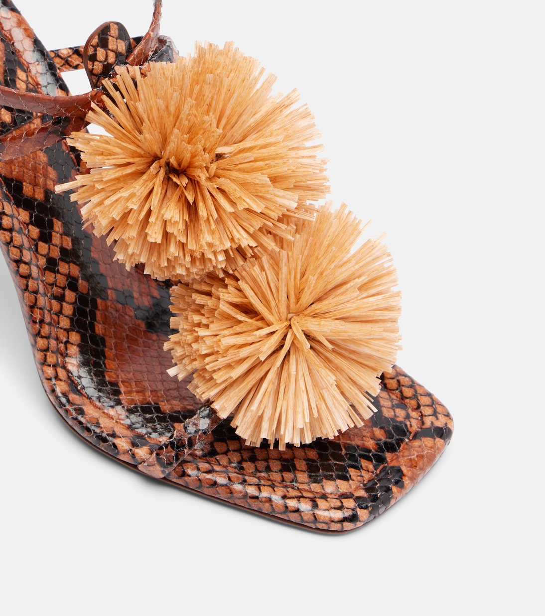 Isolde raffia-trimmed leather sandals | Ulla Johnson