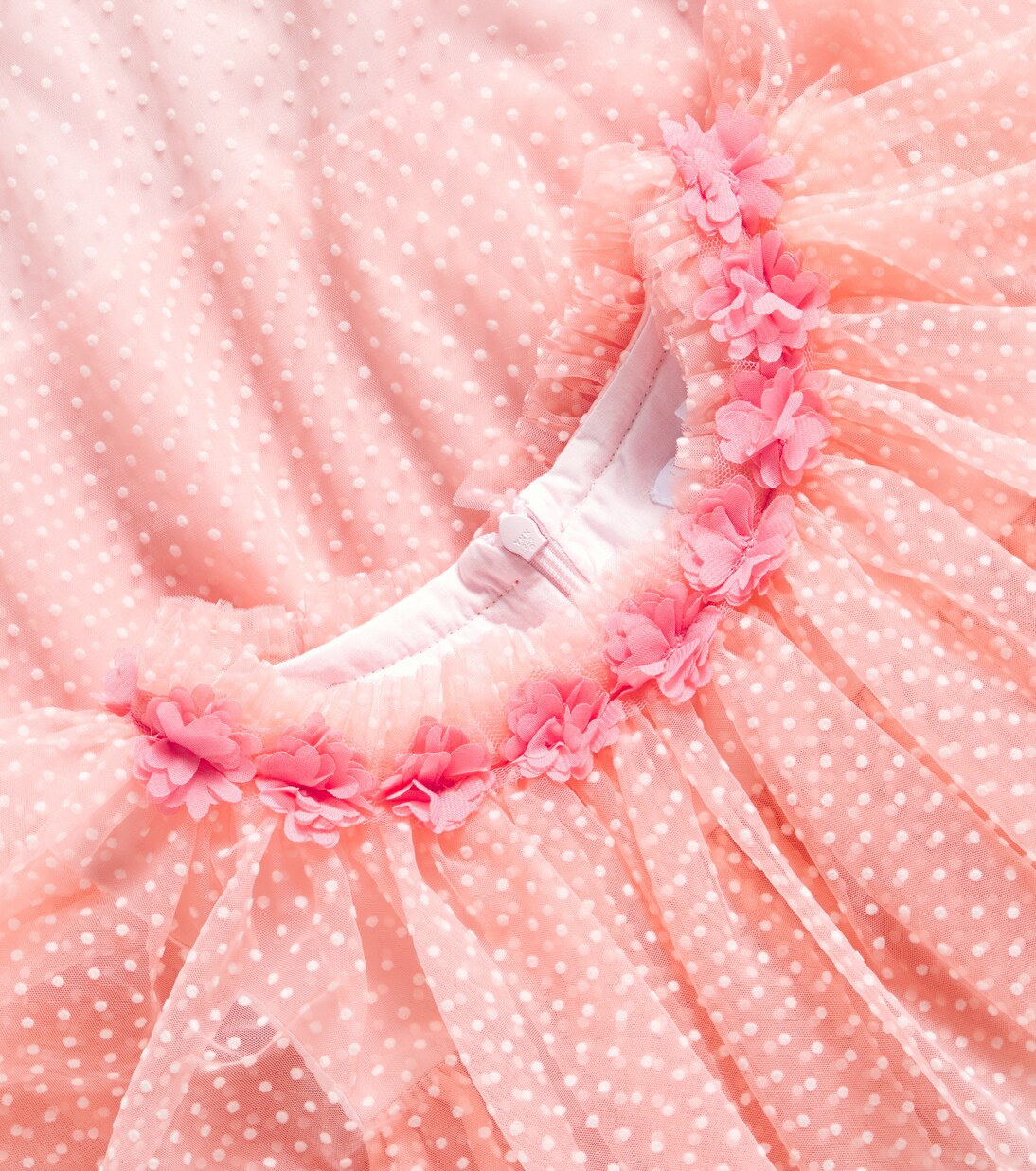 Ruffled tiered polka-dot tulle dress | Patachou