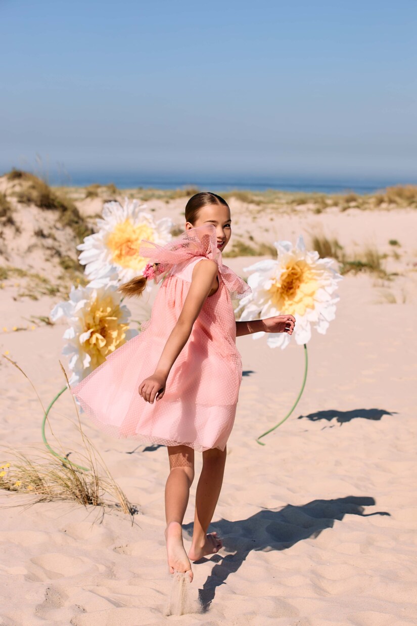 Ruffled tiered polka-dot tulle dress | Patachou