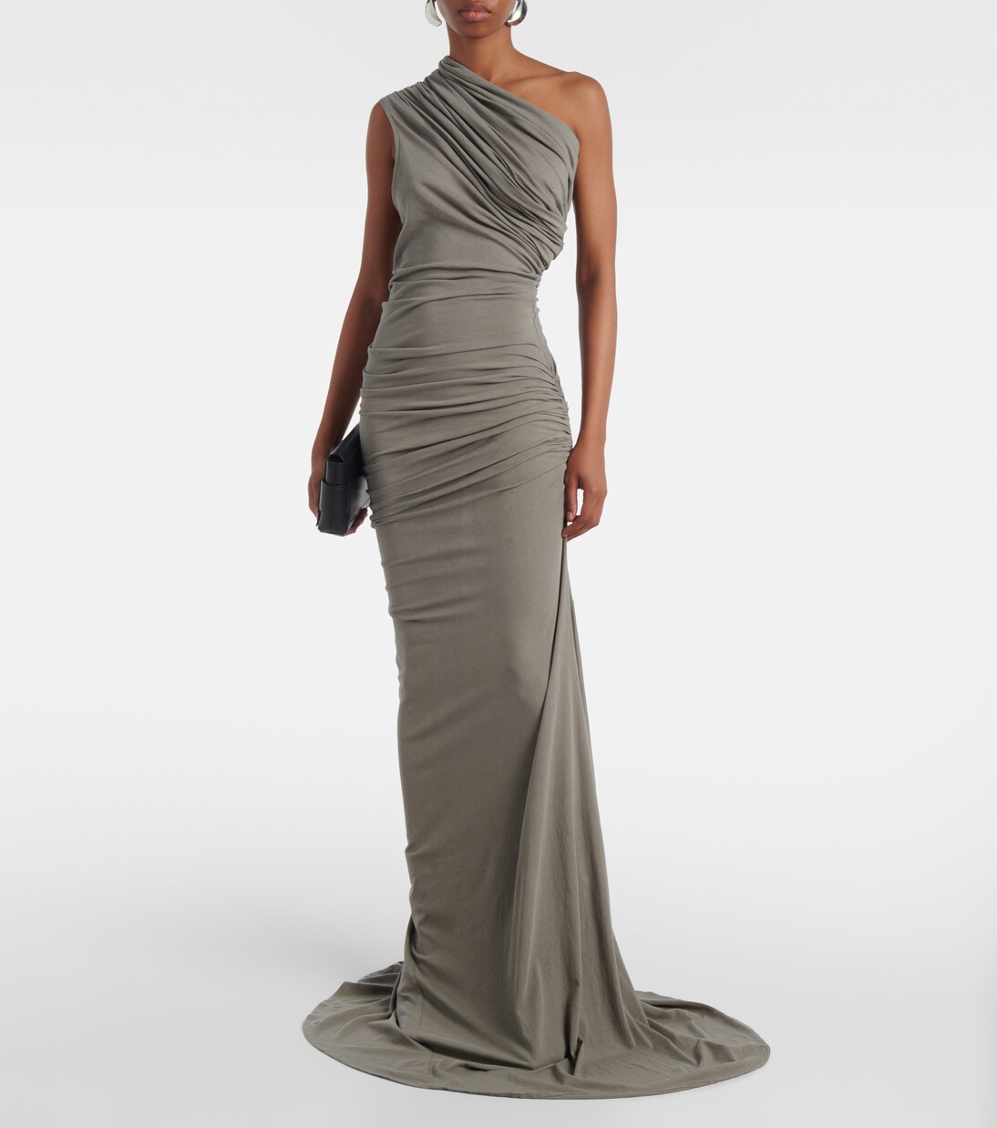 Pillar one-shoulder cotton-blend gown | Entire Studios