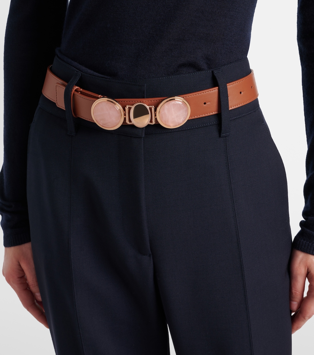 Grange Rose Quartz leather belt | Gabriela Hearst