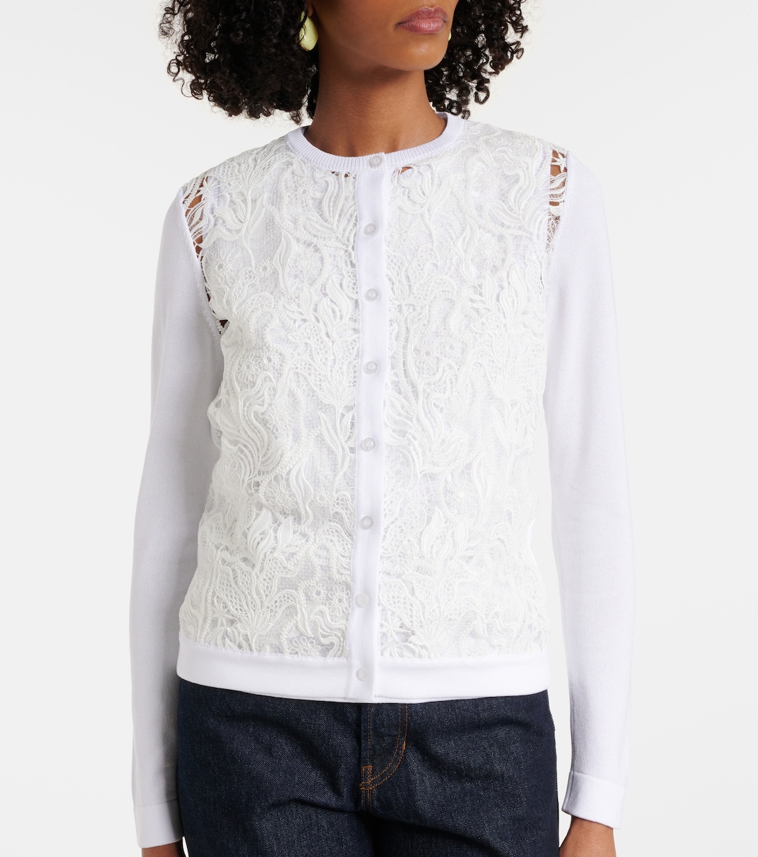 Cardigan mit Guipure-Spitze | Oscar de la Renta