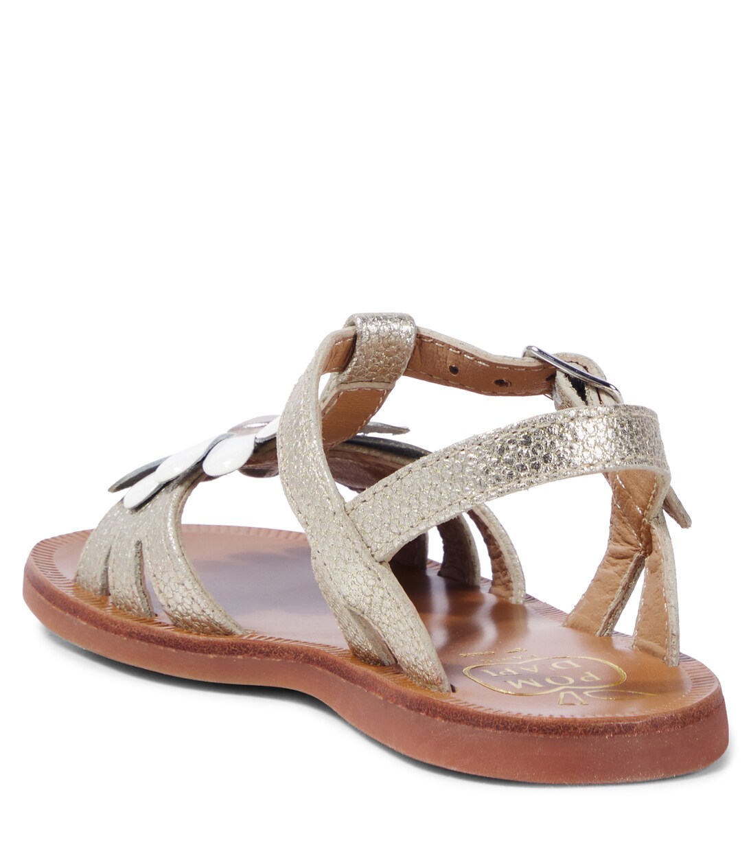 Plagette Big Flo金属感皮革凉鞋 | Pom d'Api