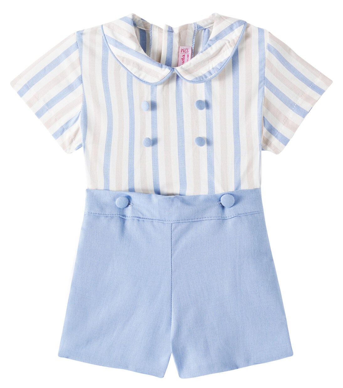 Baby Fantino linen and cotton playsuit | La Coqueta