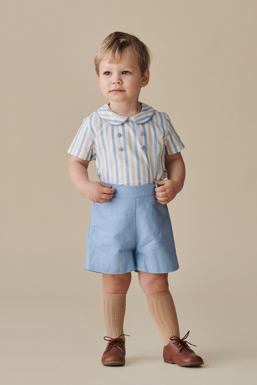 Baby Fantino linen and cotton playsuit | La Coqueta