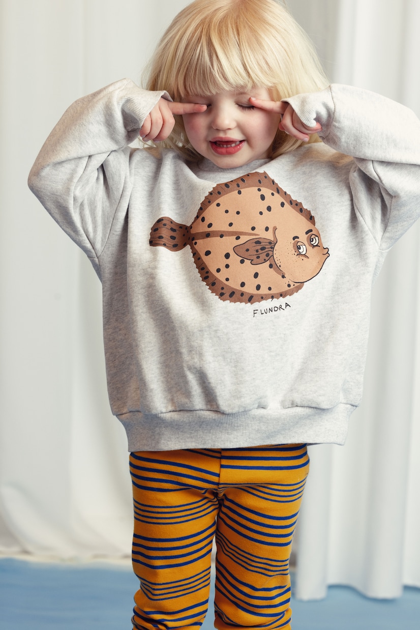Printed cotton jersey sweatshirt | Mini Rodini