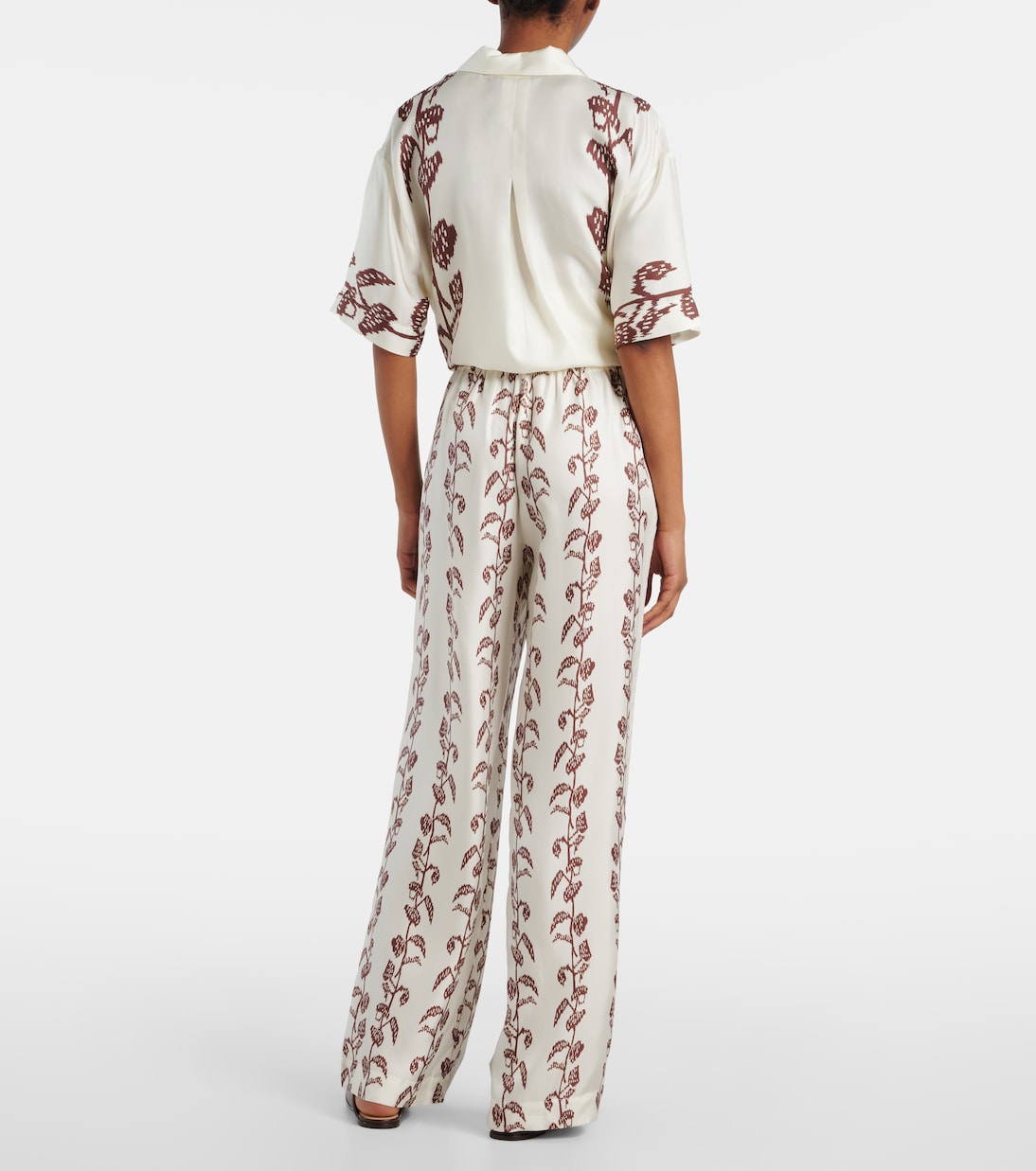 Weite Hose Aurelia aus Seiden-Twill | Asceno