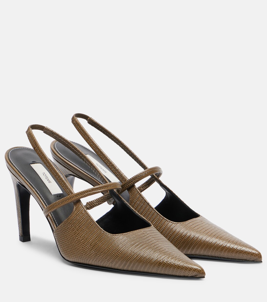 85 lizard-effect leather slingback pumps | Toteme