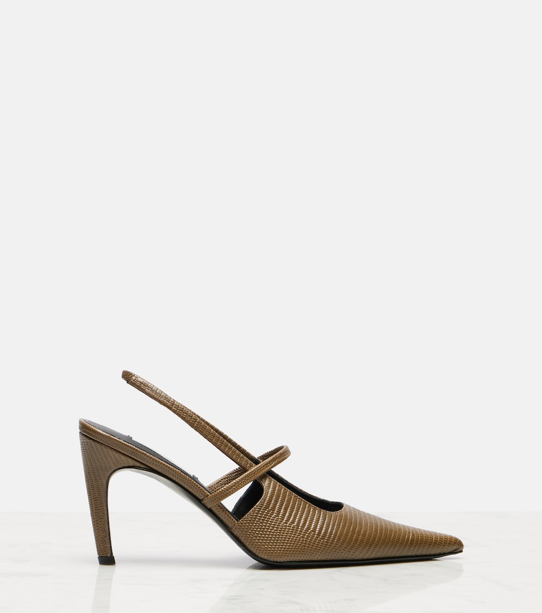 85 lizard-effect leather slingback pumps | Toteme