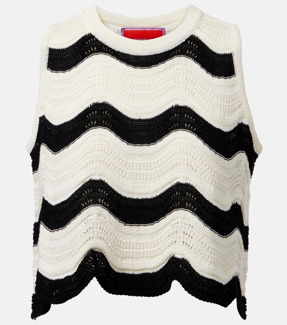 Chevron cotton crochet crop top | La DoubleJ