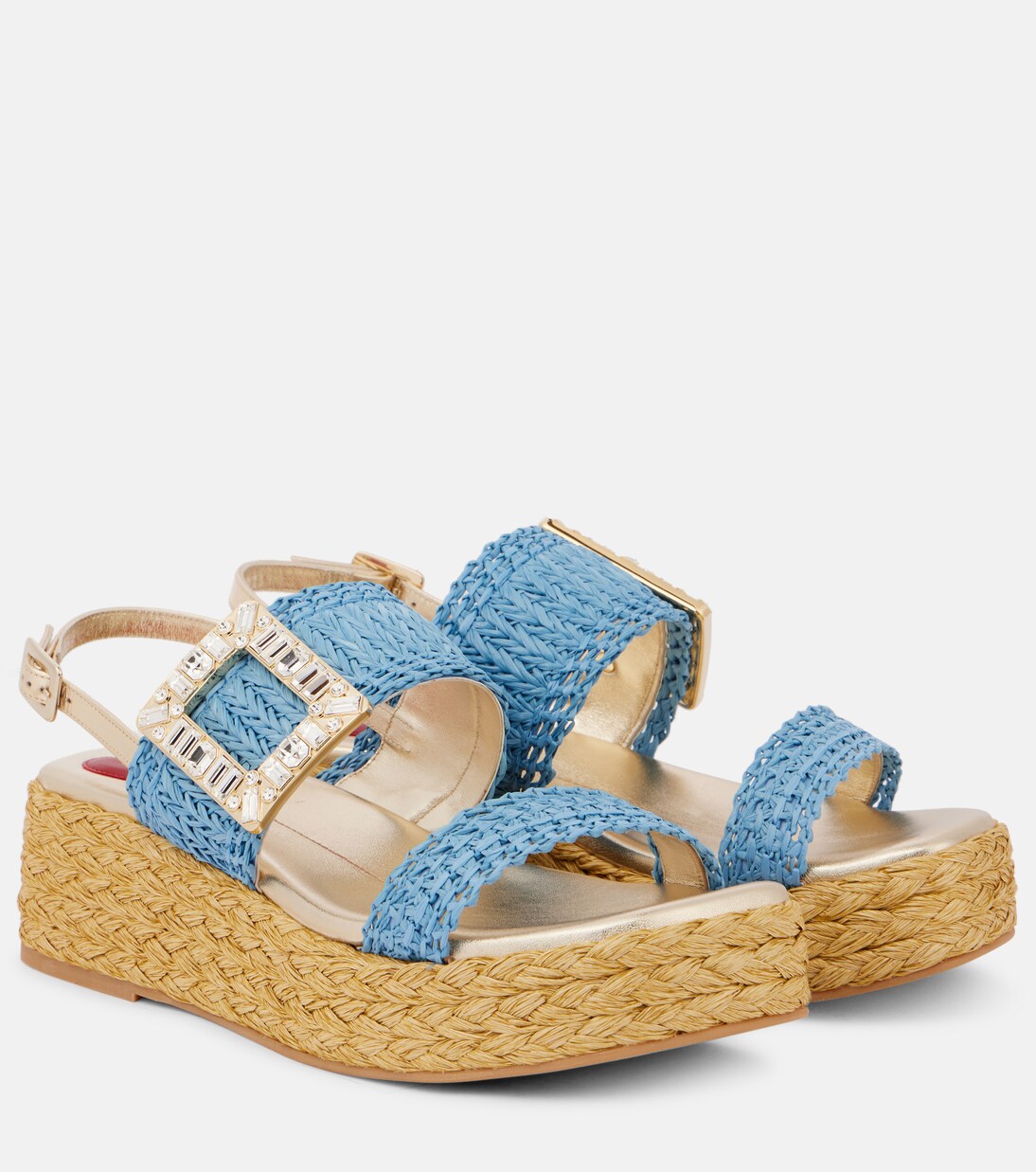 Espa 60 raffia platform slingback sandals | Roger Vivier