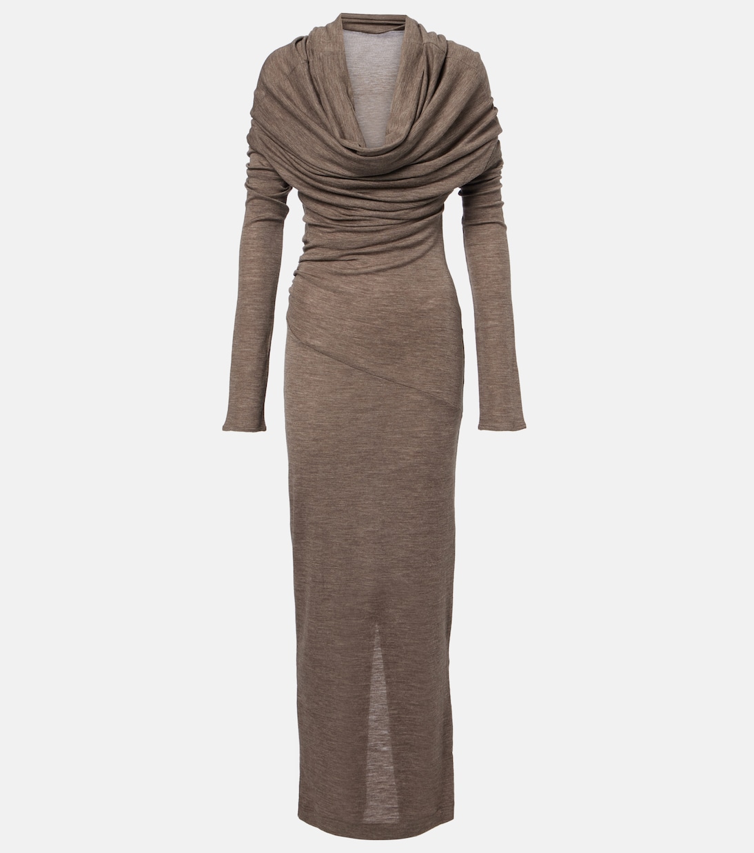 Draped semi-sheer wool maxi dress | Entire Studios