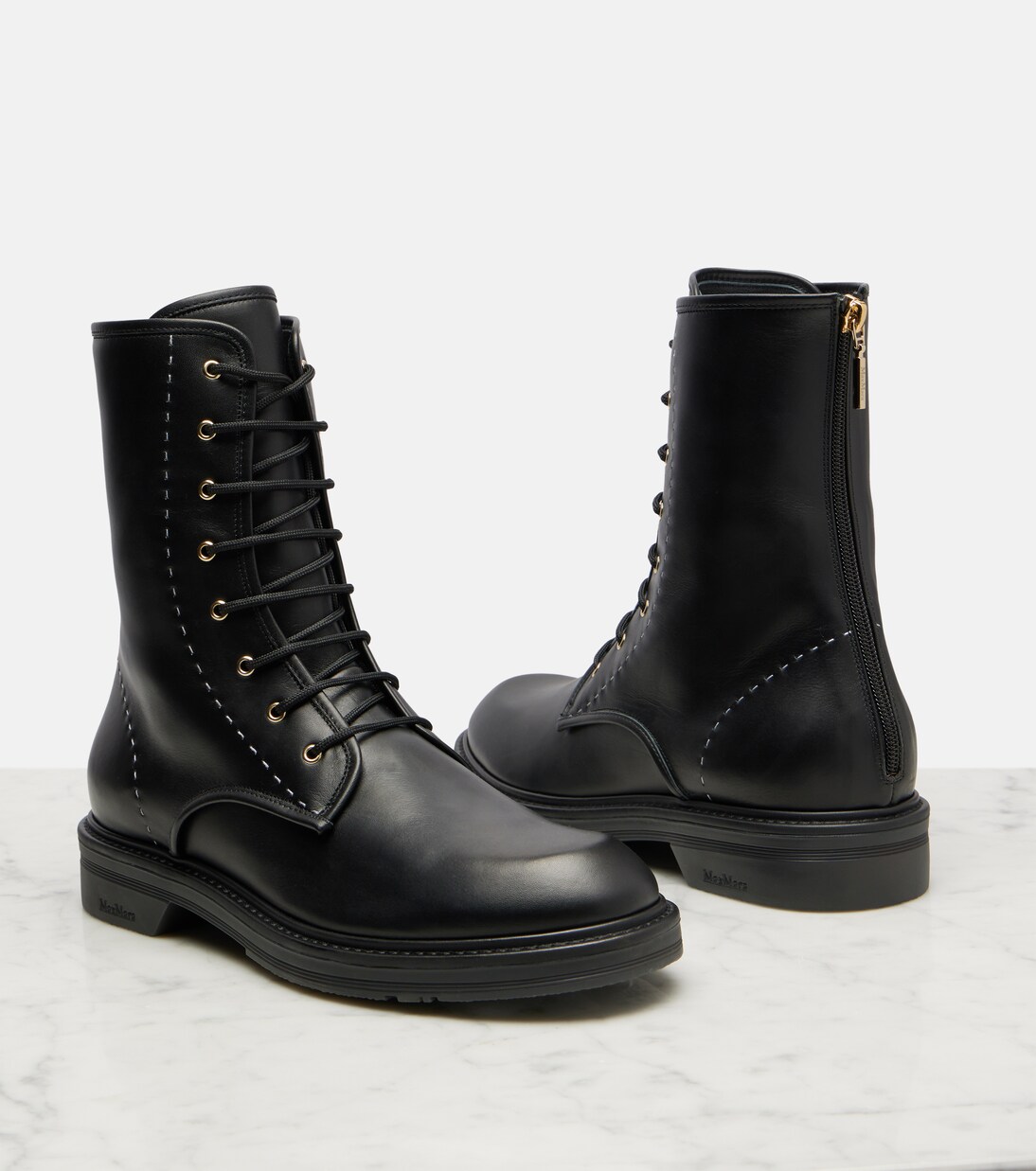 Urbancombat leather combat boots | Max Mara