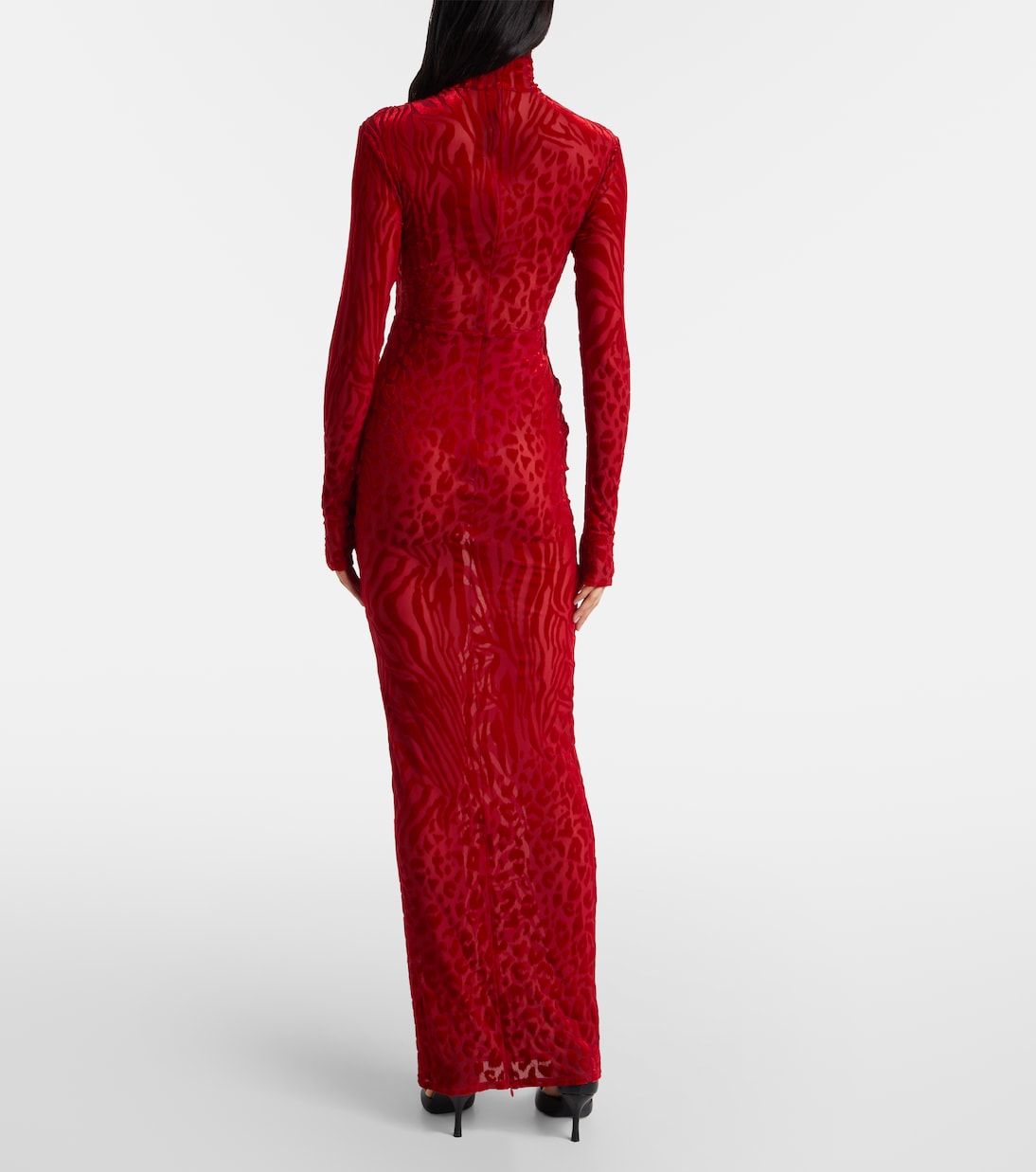 Robe longue imprimée à col roulé | Alex Perry