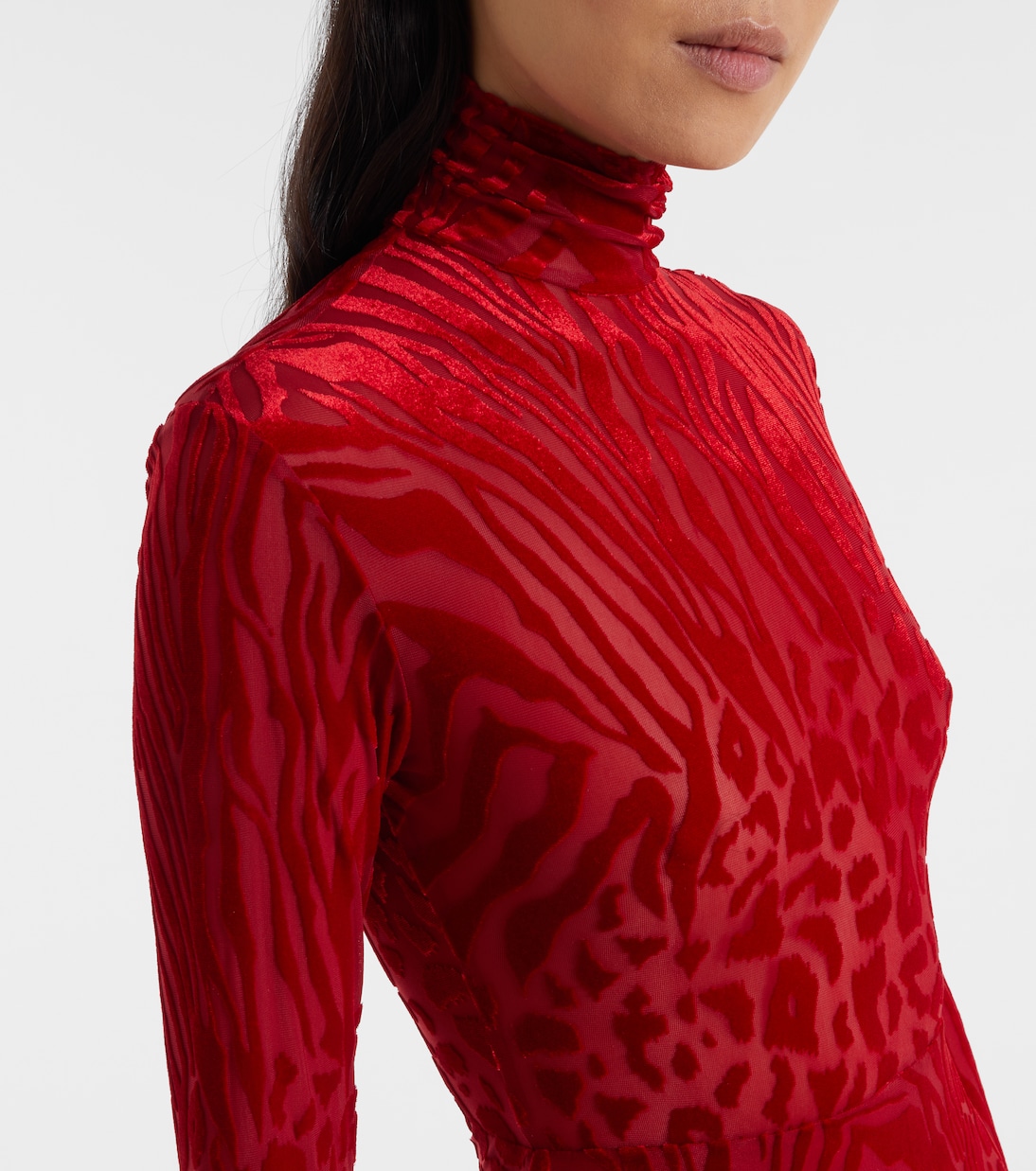 Robe longue imprimée à col roulé | Alex Perry