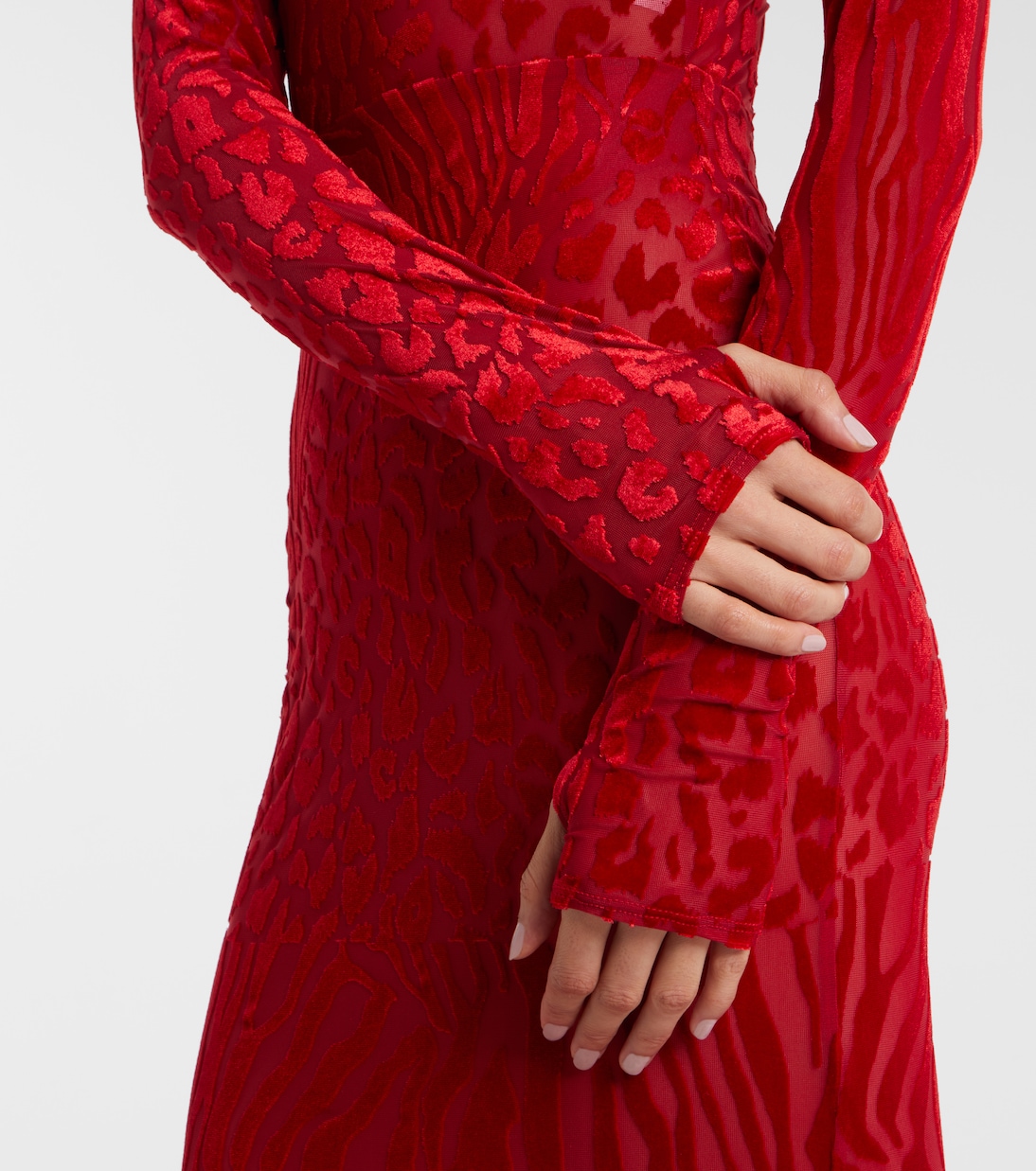 Robe longue imprimée à col roulé | Alex Perry