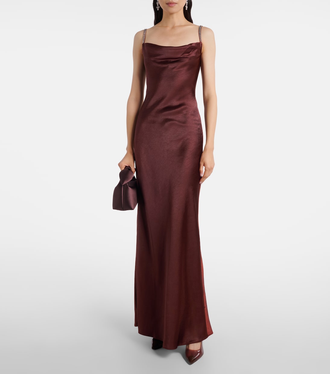 Robe aus Satin mit Kristallen | Self-Portrait