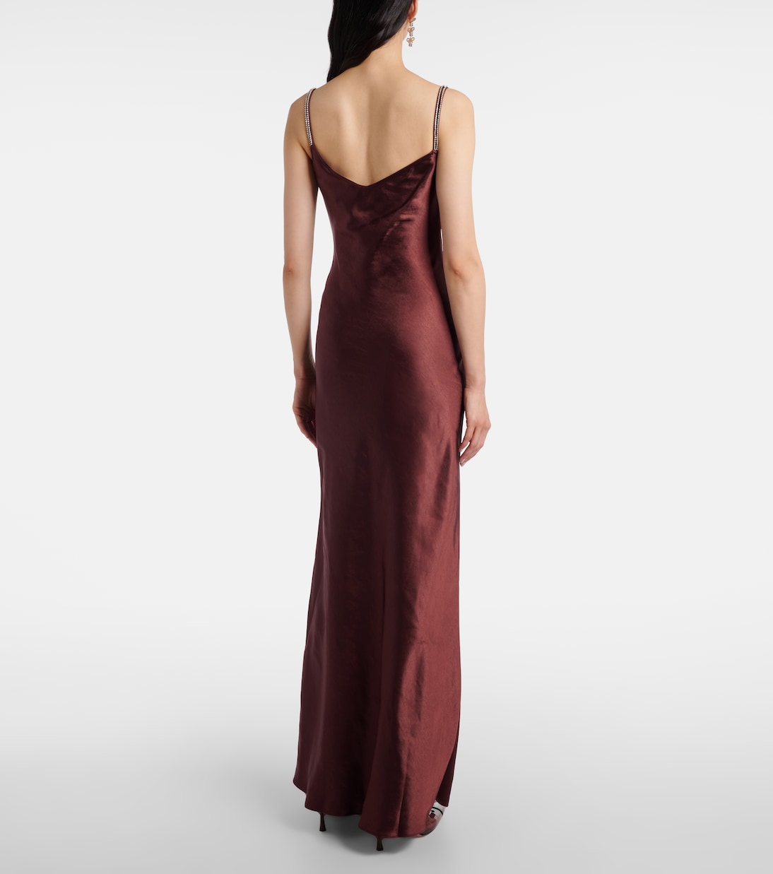 Robe aus Satin mit Kristallen | Self-Portrait