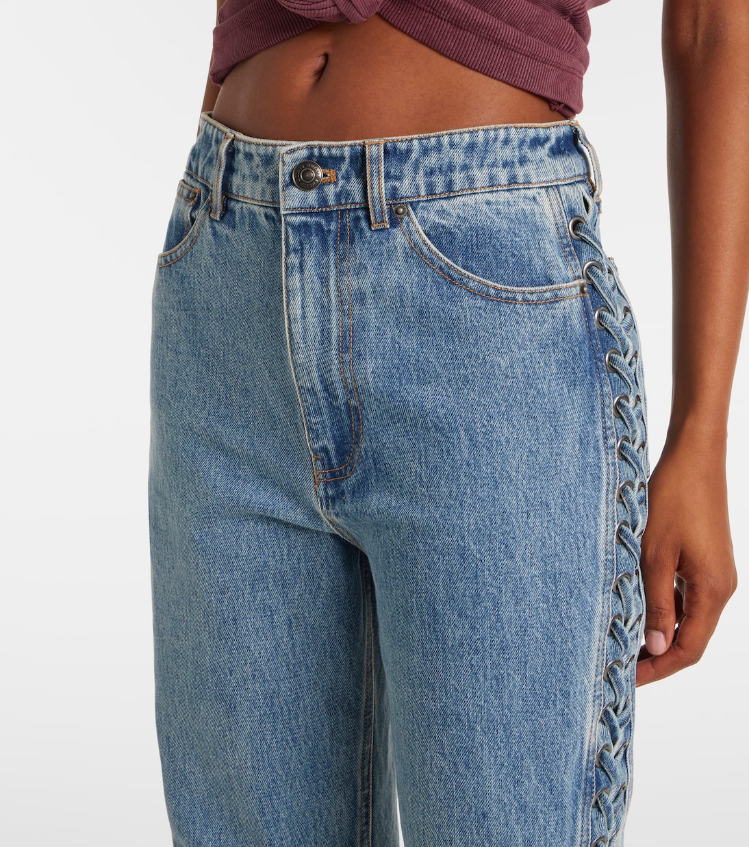 Jeans rectos con cordones | Rotate