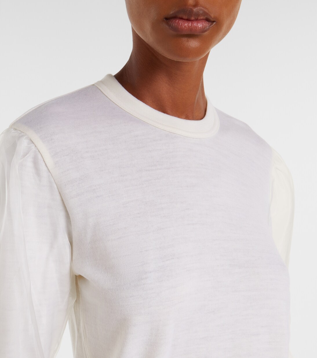 Pull en laine et tulle | Noir Kei Ninomiya