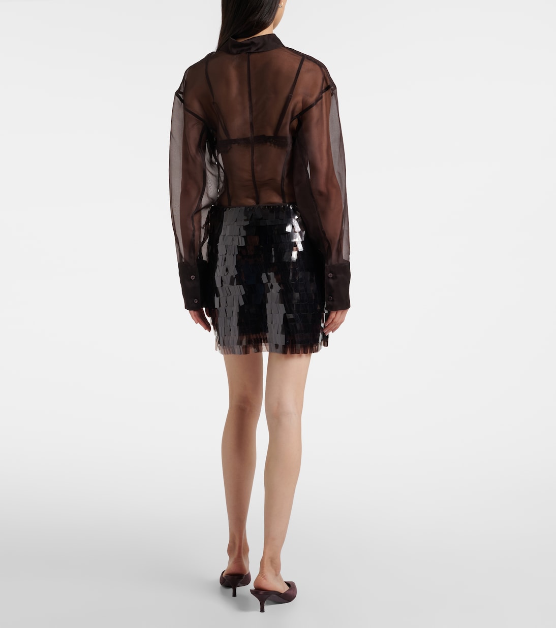 Max sequined mesh miniskirt | Staud