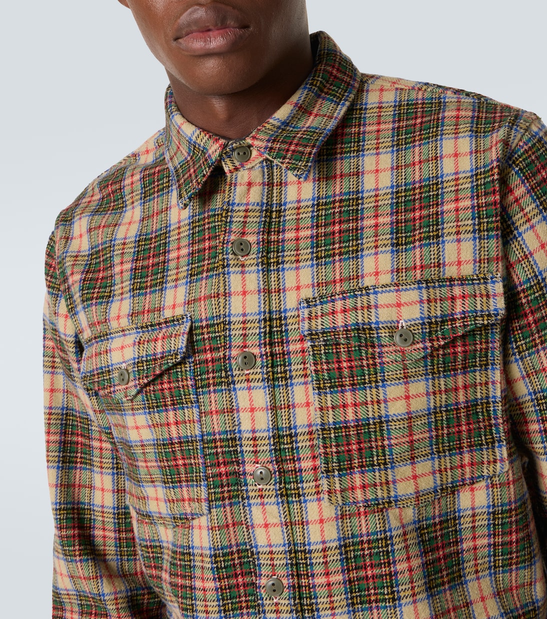 Plaid wool and cotton-blend twill shirt | RRL
