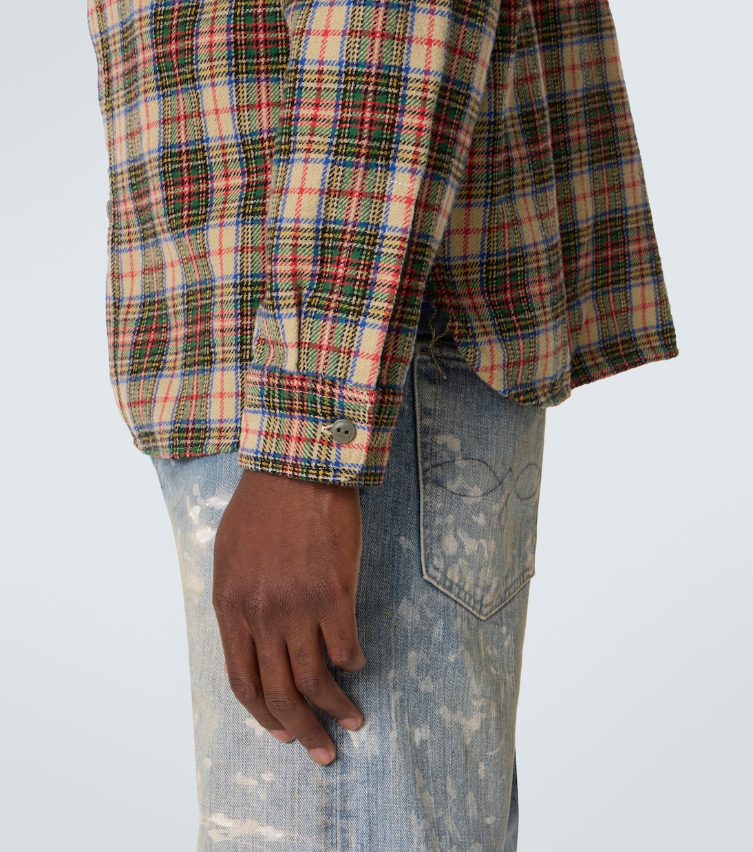 Plaid wool and cotton-blend twill shirt | RRL