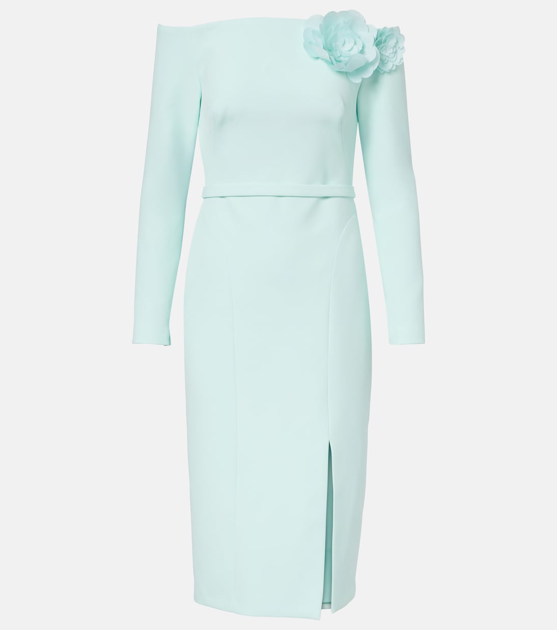 Jay floral-appliqué crêpe midi dress | Safiyaa