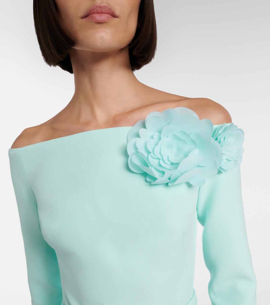 Jay floral-appliqué crêpe midi dress | Safiyaa