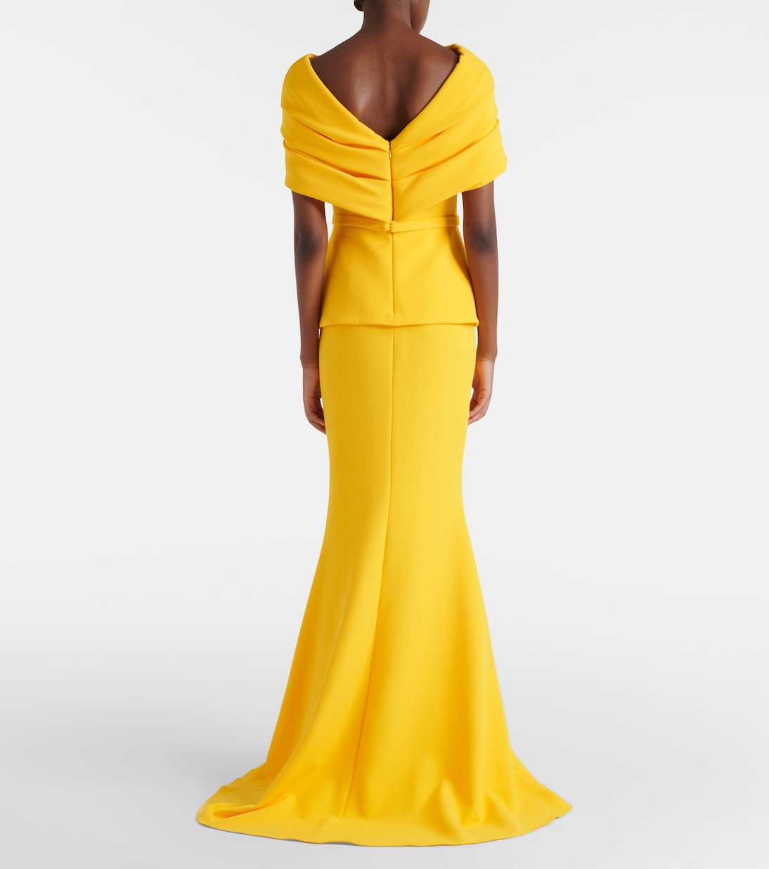 Loura off-shoulder crêpe gown | Safiyaa