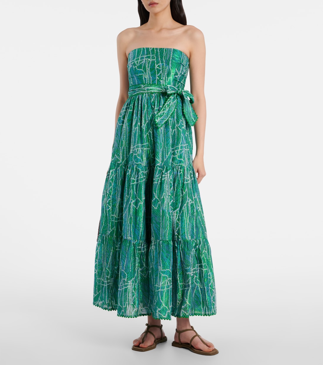 Robe longue Thelma imprimée en coton mélangé | Poupette St Barth