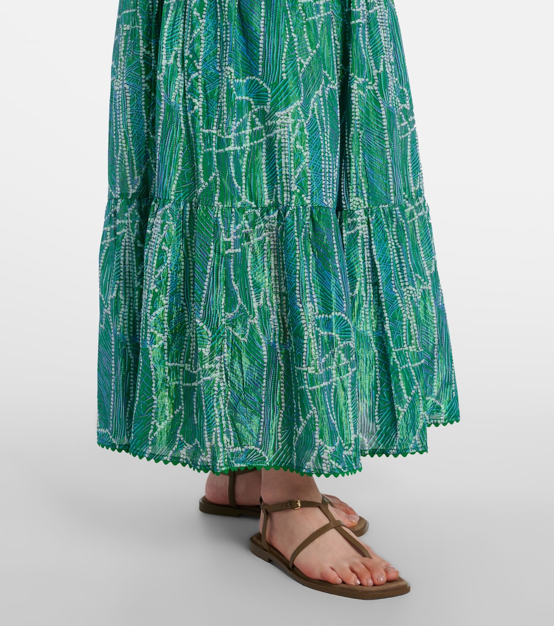 Robe longue Thelma imprimée en coton mélangé | Poupette St Barth