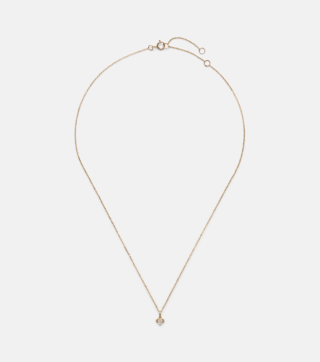 Clover 14kt gold pendant necklace with diamonds | Stone and Strand