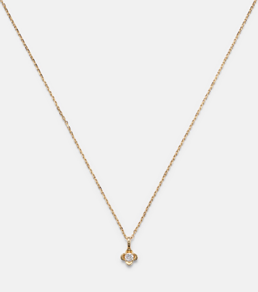Clover 14kt gold pendant necklace with diamonds | Stone and Strand