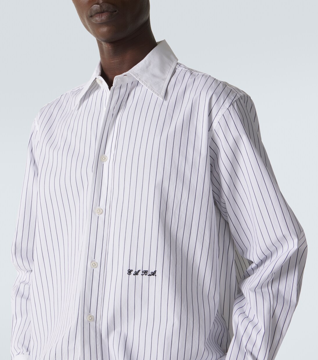 Pinstripe cotton poplin shirt | Bode