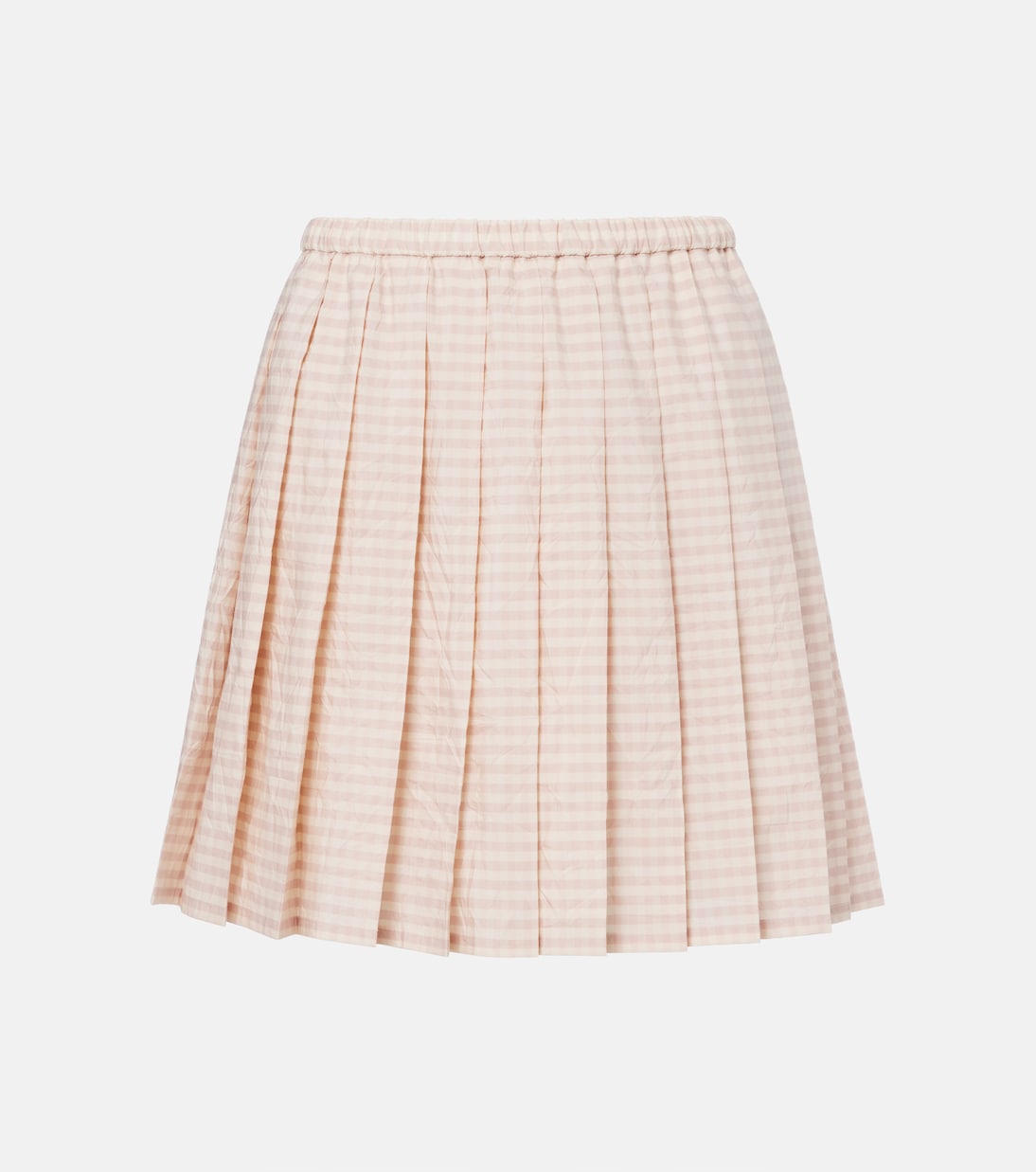 Checked pleated cotton-blend miniskirt | Moncler