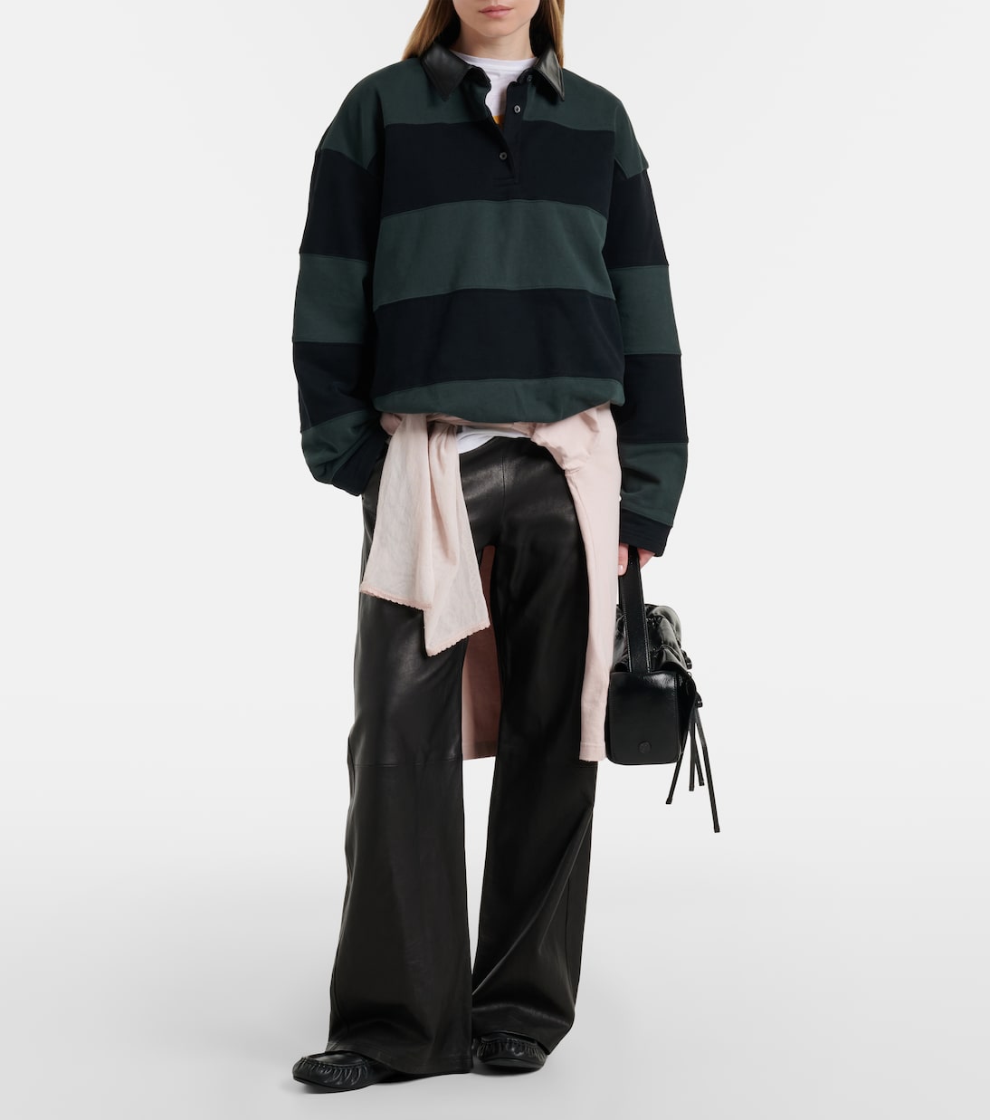 Polo oversized de jersey algodón a rayas | Acne Studios