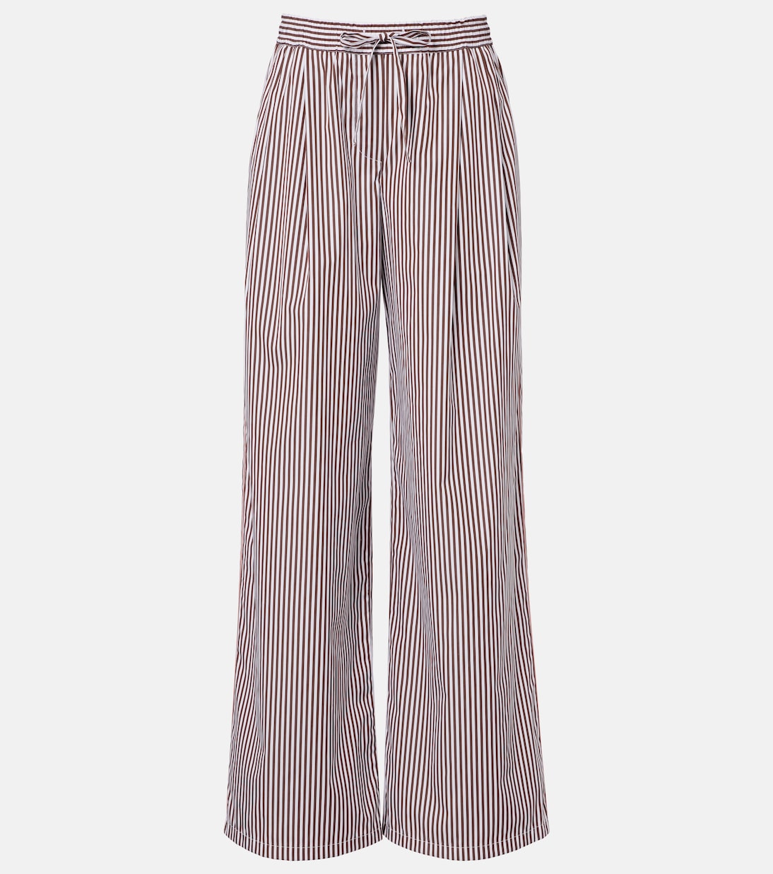 Pantalones anchos de algodón y seda a rayas | Dolce&Gabbana