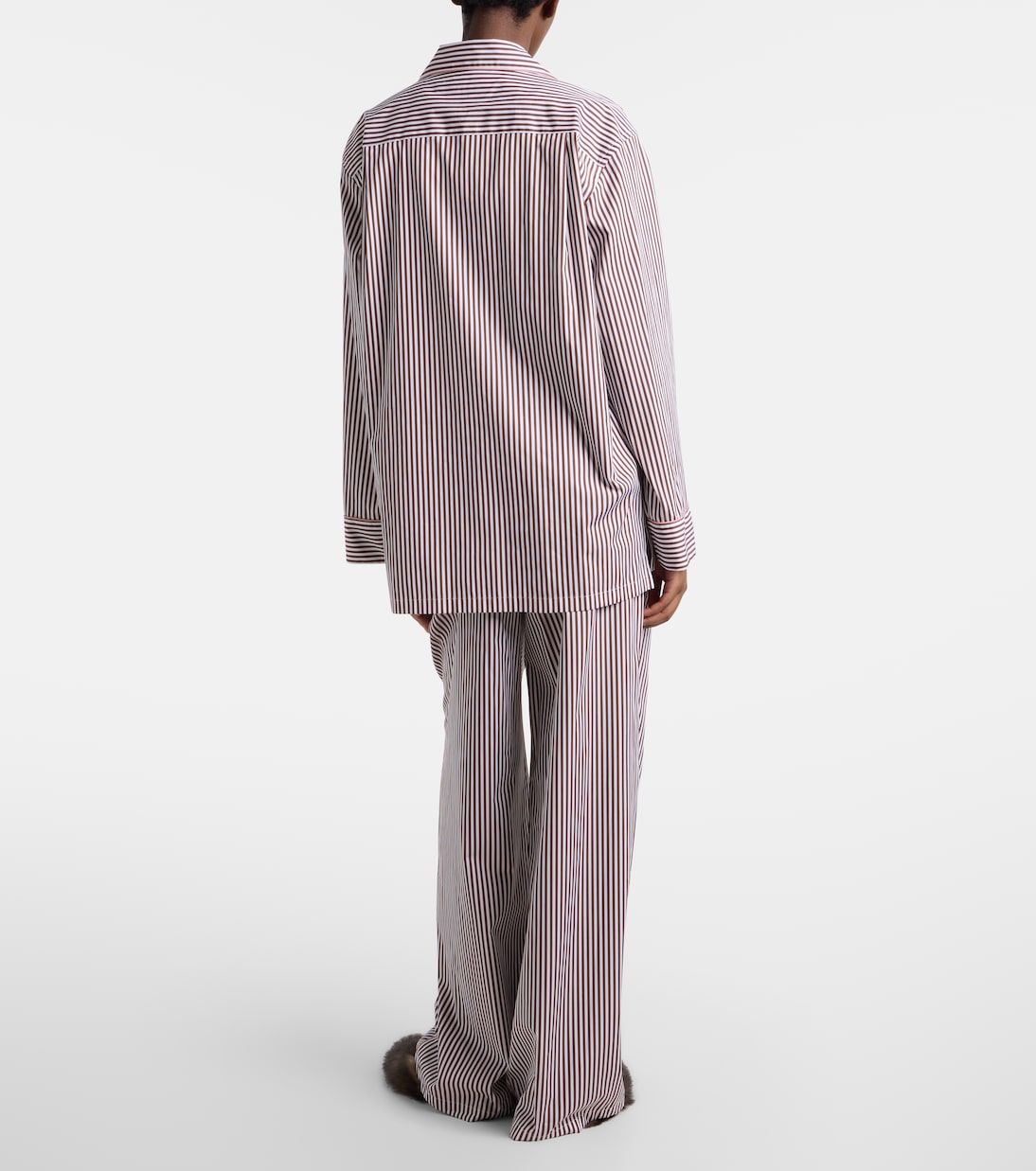 Pantalones anchos de algodón y seda a rayas | Dolce&Gabbana