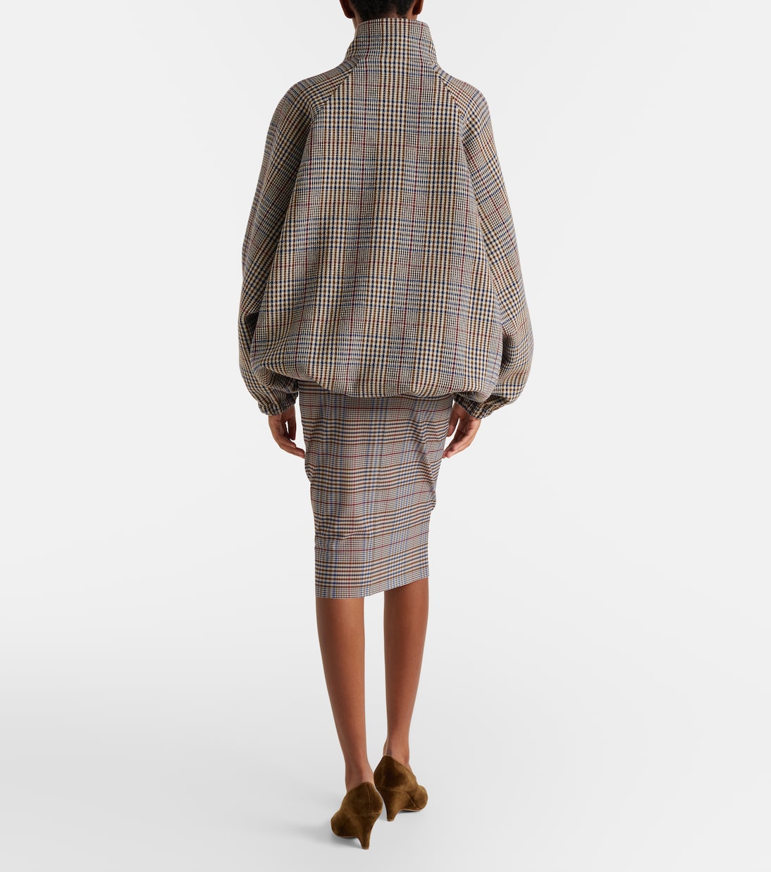 Aurora plaid sheer mesh midi skirt | The Frankie Shop