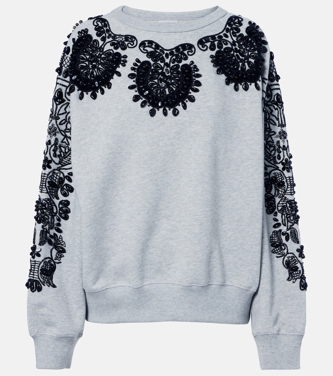 Embellished cotton jersey sweatshirt | Dries Van Noten