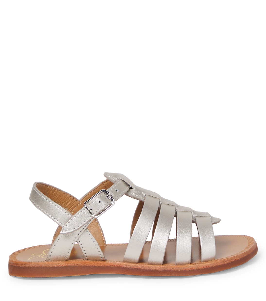 Sandalen Plagette Strap aus Metallic-Leder | Pom d'Api
