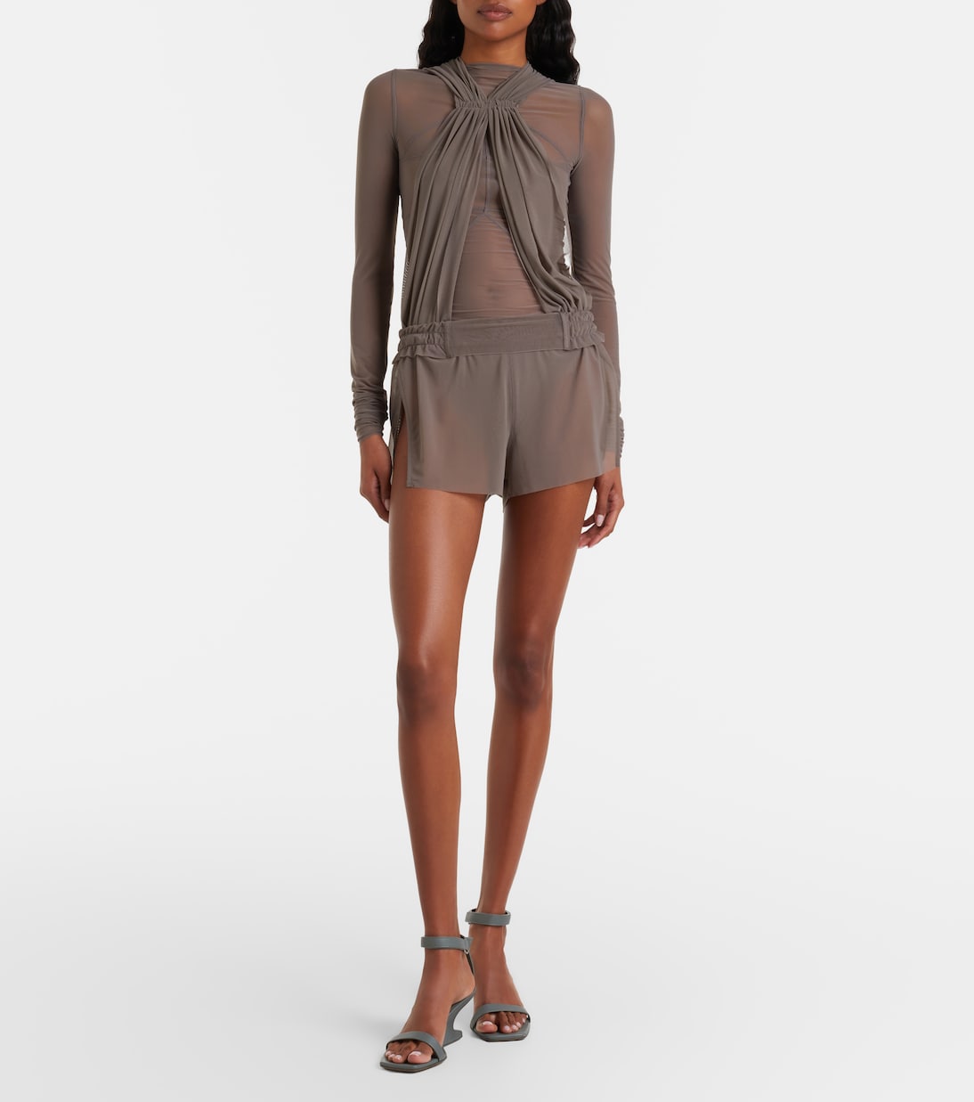 Shorts Boxing de tul transparentes | Rick Owens