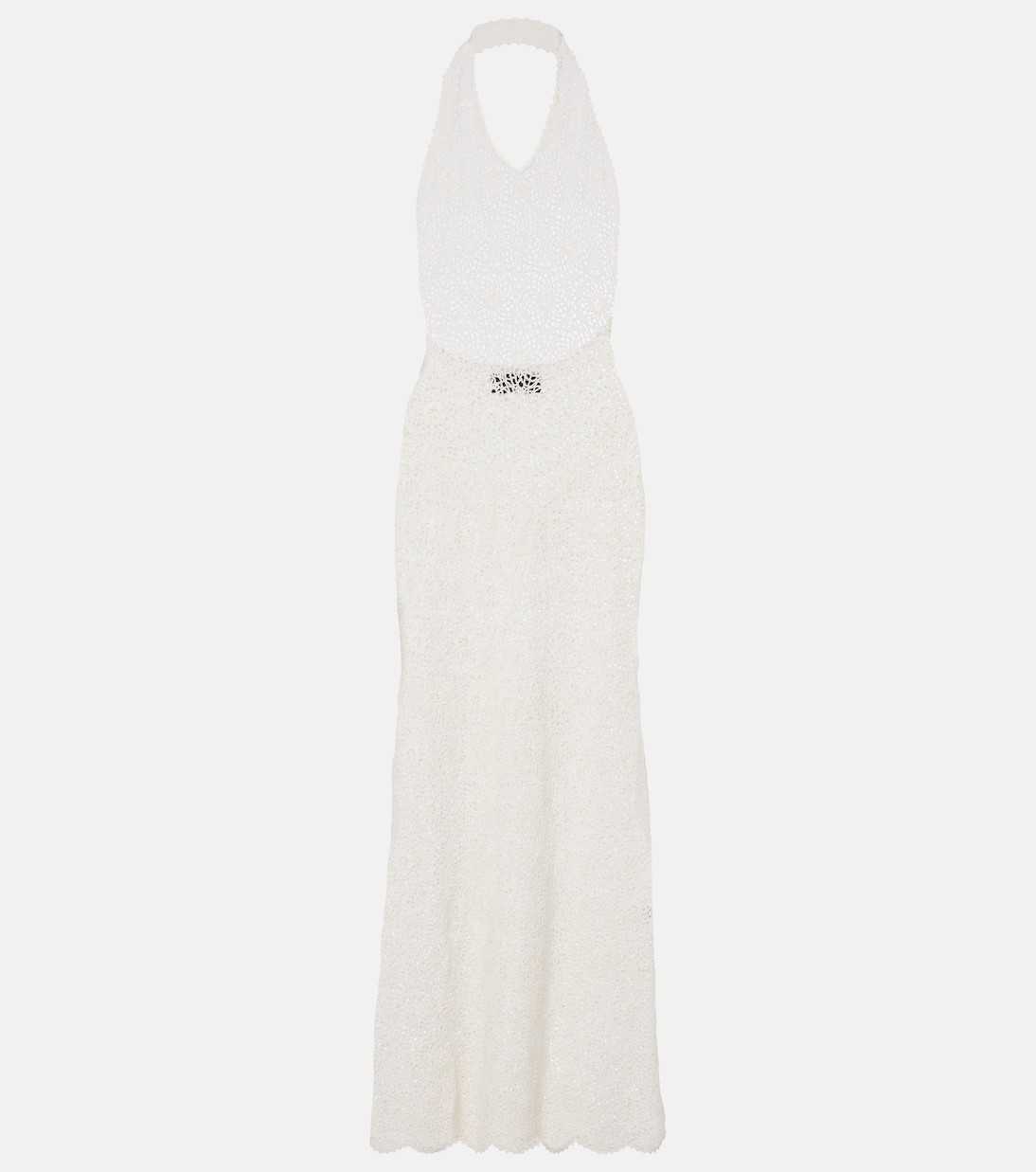 Eddie crochet halterneck cotton maxi dress | Nili Lotan