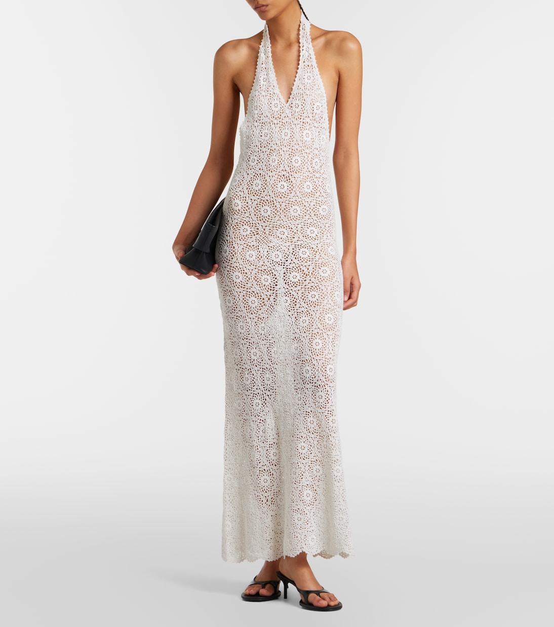 Eddie crochet halterneck cotton maxi dress | Nili Lotan